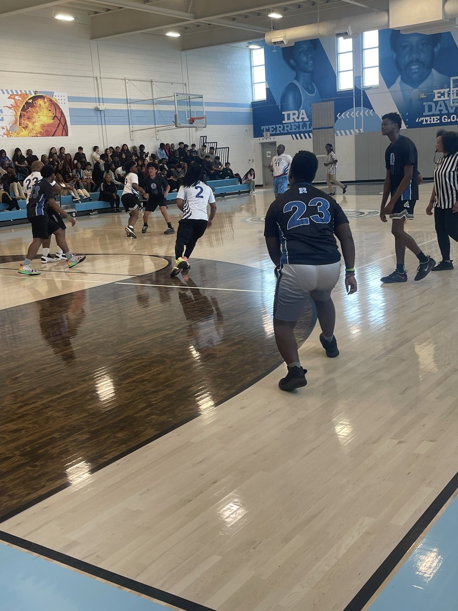 The Mighty Mustangs were in for a bit of excitement today. The annual staff vs. students game kicked off in the gym at the end of the day. The game was nothing short of exciting. Who do you think won?