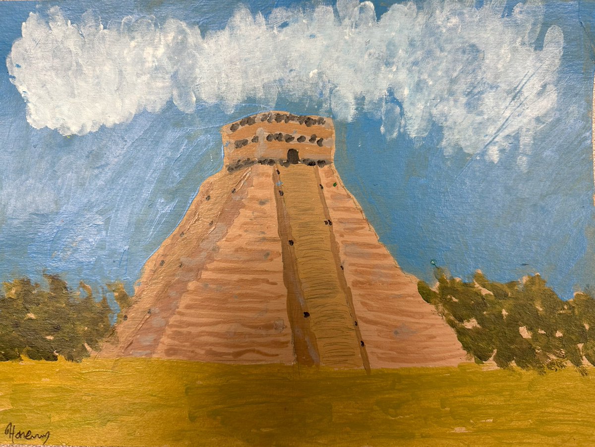 Congratulations to Honey, the winner of the Level 1 World Language Week poster contest at MSHS! Honey created a beautiful painting of the Mayan temple, Chichen Itza, located on the Yucatan Peninsula. ¡Felicidades Honey! @m_south_hs @MSHSactivities