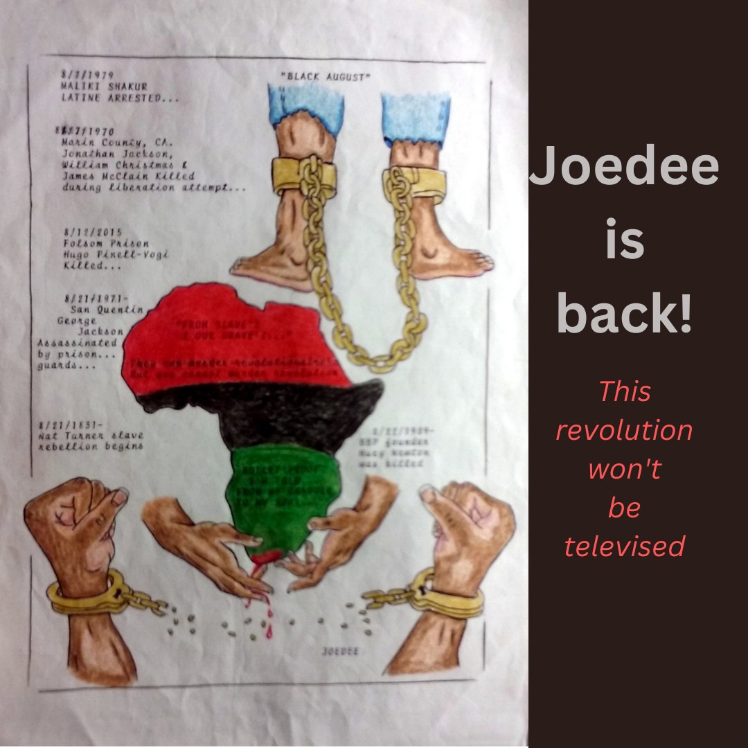 THE REVOLUTIONARY PRISON ARTIST STRIKES AGAIN🐍 Revolutionary prison artist Joedee is back, with another one of his cutting edge art. Str8 from the bowels of the US prison system. #NJCA #blm #art #blackart #blackartist #ados #fba #blacktwitter #Wakanda #BlackPanther #rt