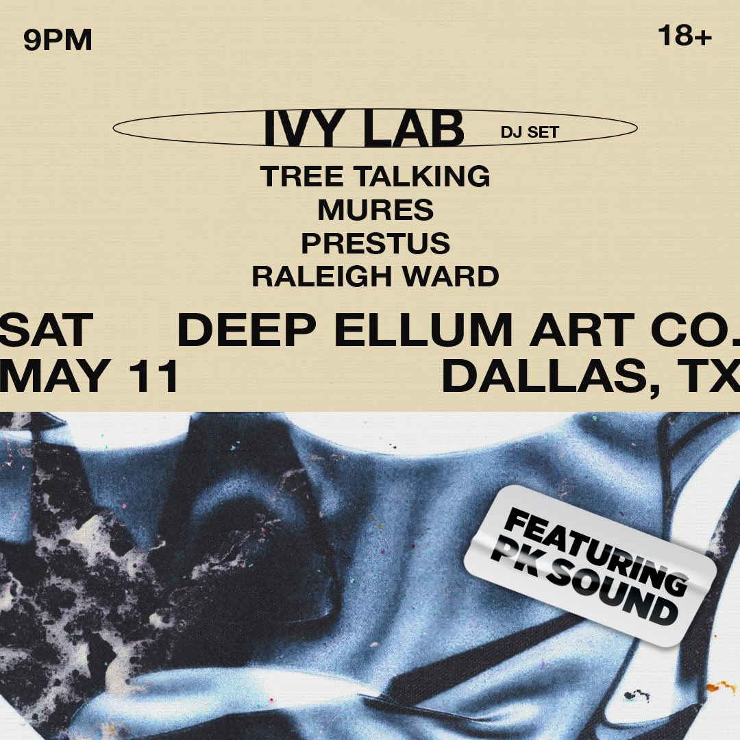 🌱🔬 Ivy Lab…. I’m playin at 10 this Saturday in Dallas. Show up or face eternal damnation. Tickets below 🎂