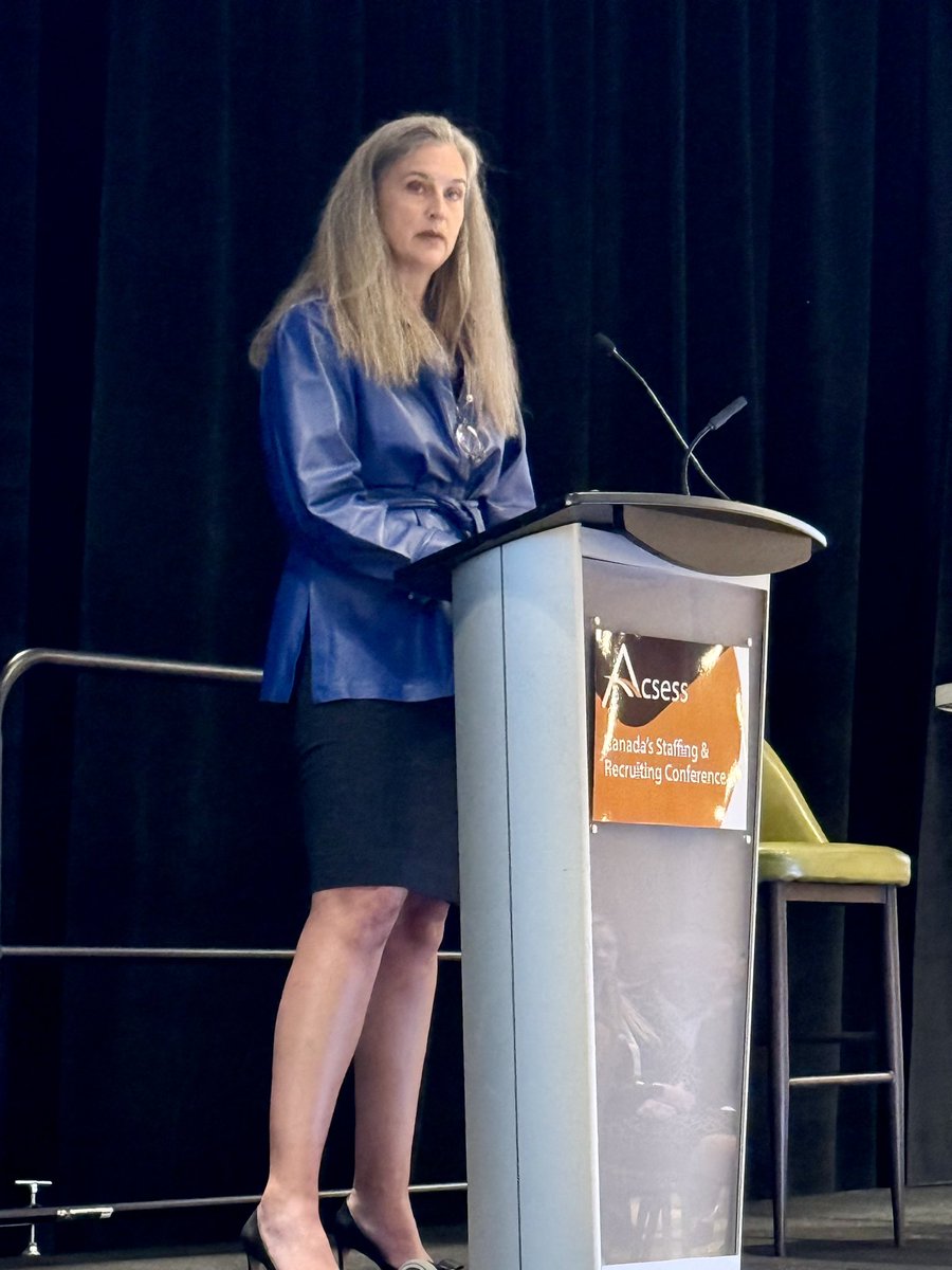 Jones4staffing's tweet photo. #ACSESS2024 Bettina Schaller Bossert President of the World Employment Confederation and representative of Adecco talks about the risks of AI in the Employment market and in the world as a whole.  Be careful. https://t.co/OUfWuWhj7l