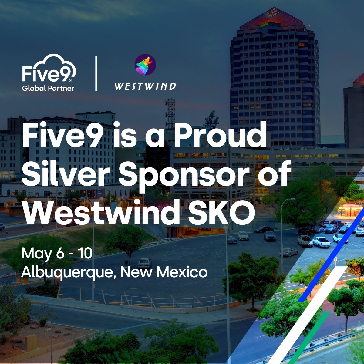 Five9's tweet image. Join us at #Westwind SKO this week in New Mexico and get ready to network and build relationships with #IT and #CX professionals in the SLED community.

Cheers to an incredible SKO and our continued partnership! #PartnerPowered