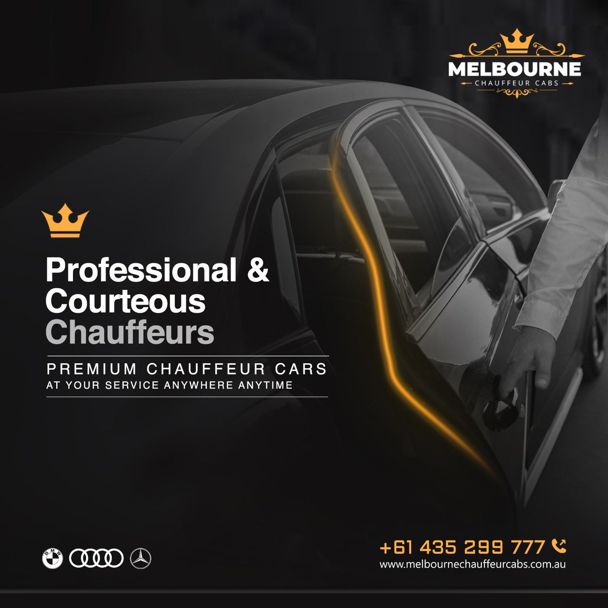 🚘 Elevate your travel experience with Melbourne Chauffeur Cabs' professional chauffeur services. Discover why people choose us for a luxurious and stress-free ride every time. Ready to ride in style? Book with us today! melbournechauffeurcabs.com.au 📞 +61 435 299 777