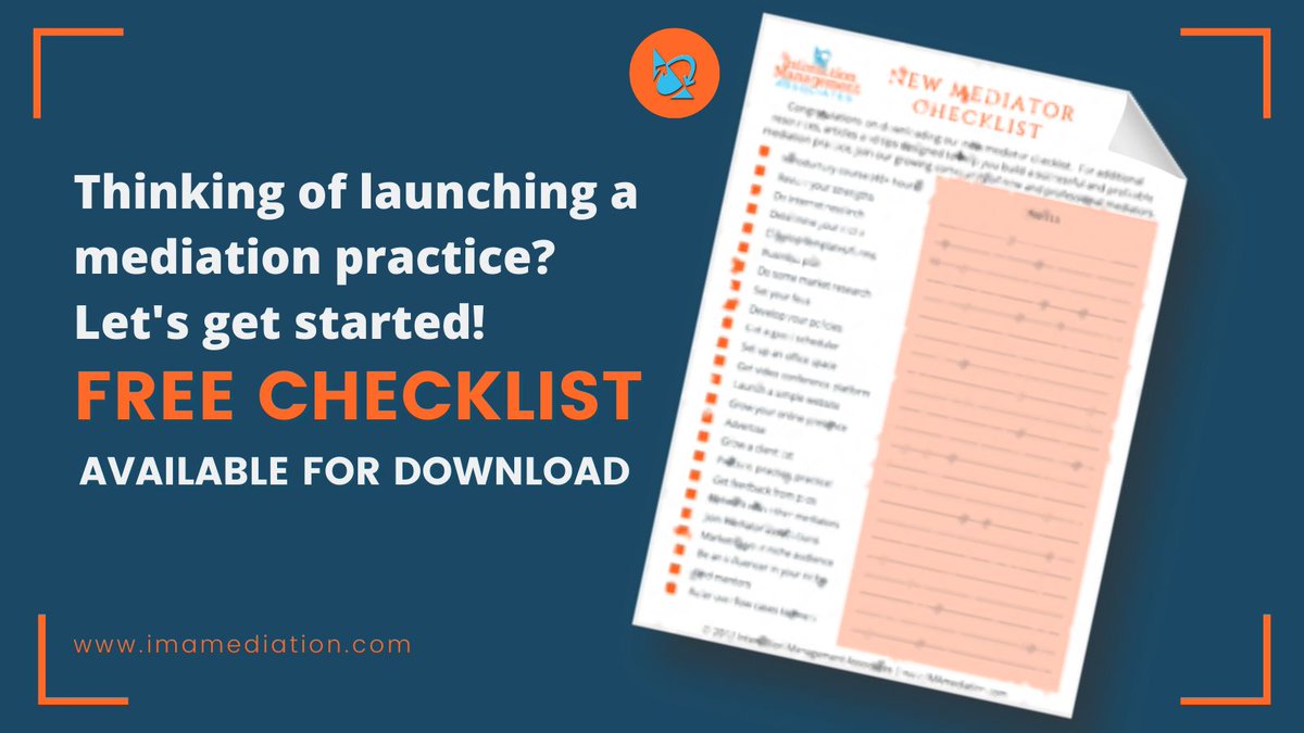 Did you take a 40-hour mediator course and then wonder how you're going to get clients? Download our free checklist to find out what you need: bit.ly/4aZz2kv #mediation #mediator #becomeamediator #mediationskills #checklist