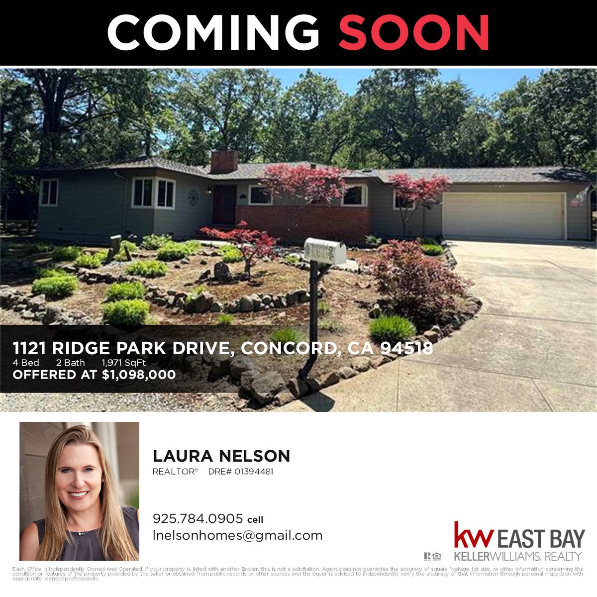 1121 Ridge Park Drive, Concord, CA 94518 - Coming Soon from Laura Nelson!

#kellerwilliams #bayarearealestate #bayarearealtor