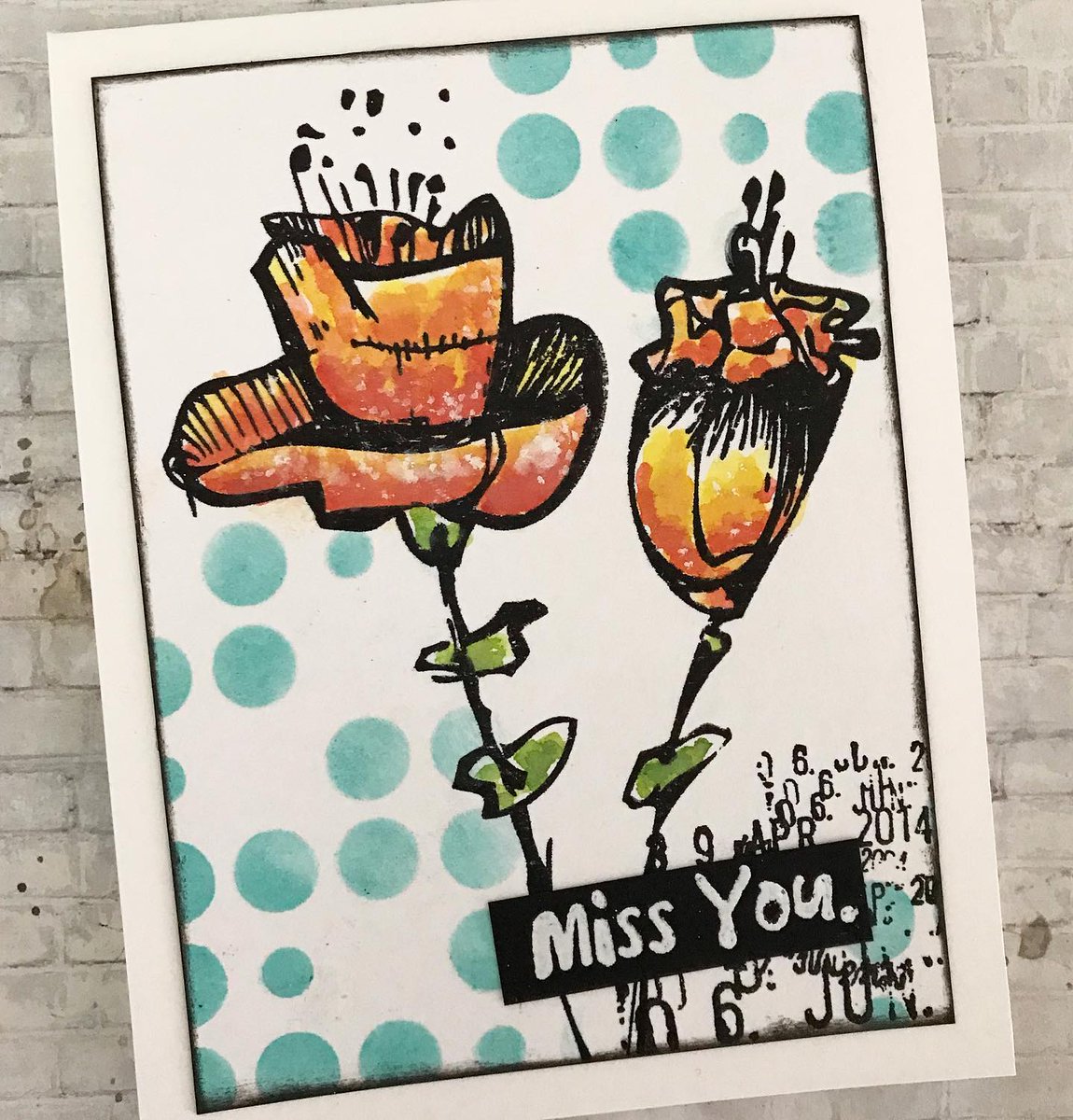NEW #timholtzstamps Abstract Florals + mini layering stencil set no.59 and Distress Oxide inks to make this 'Miss You' card 🧡🌿

✂️ #handmade by @loraleeferguson

#crafts #DIY #mixedmedia #stampersanonymous #timholtz