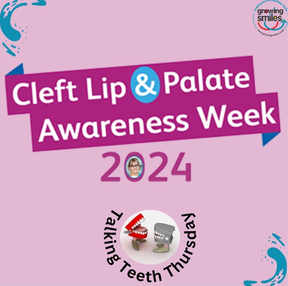 Talking Teeth Thursday It's cleft lip and palate awareness week so let's talk about mouth care for the 1in 700. Join oral health coach LeighGS a little later than usual (8pm) on FB for tips that will help you help yourself and your family have a healthier smile for life.