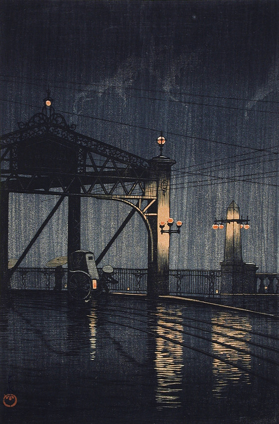 New Ōhashi Bridge, by Kawase Hasui, 1926 #shinhanga #hasui #新版画 #tokyo