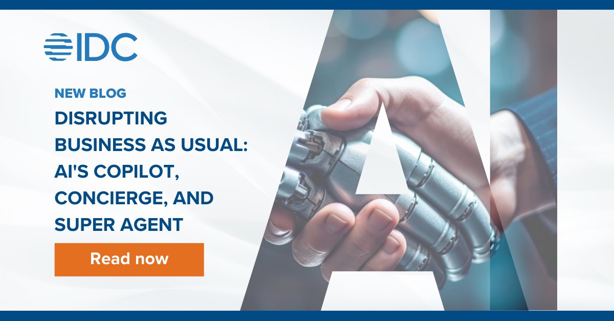 🤖 Dive into the future of commerce with AI CoPilots and Super Agents! Discover how these autonomous AI assistants are reshaping marketing, enabling seamless task execution and personalized experiences. Read more in IDC's latest blog: ow.ly/cGfn50RzRhF #AI #FutureOfWork