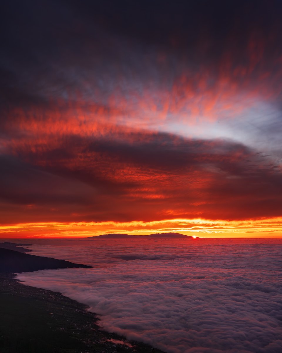 Menuda explosión de luz y color esta tarde durante la puesta de sol en Tenerife 😍