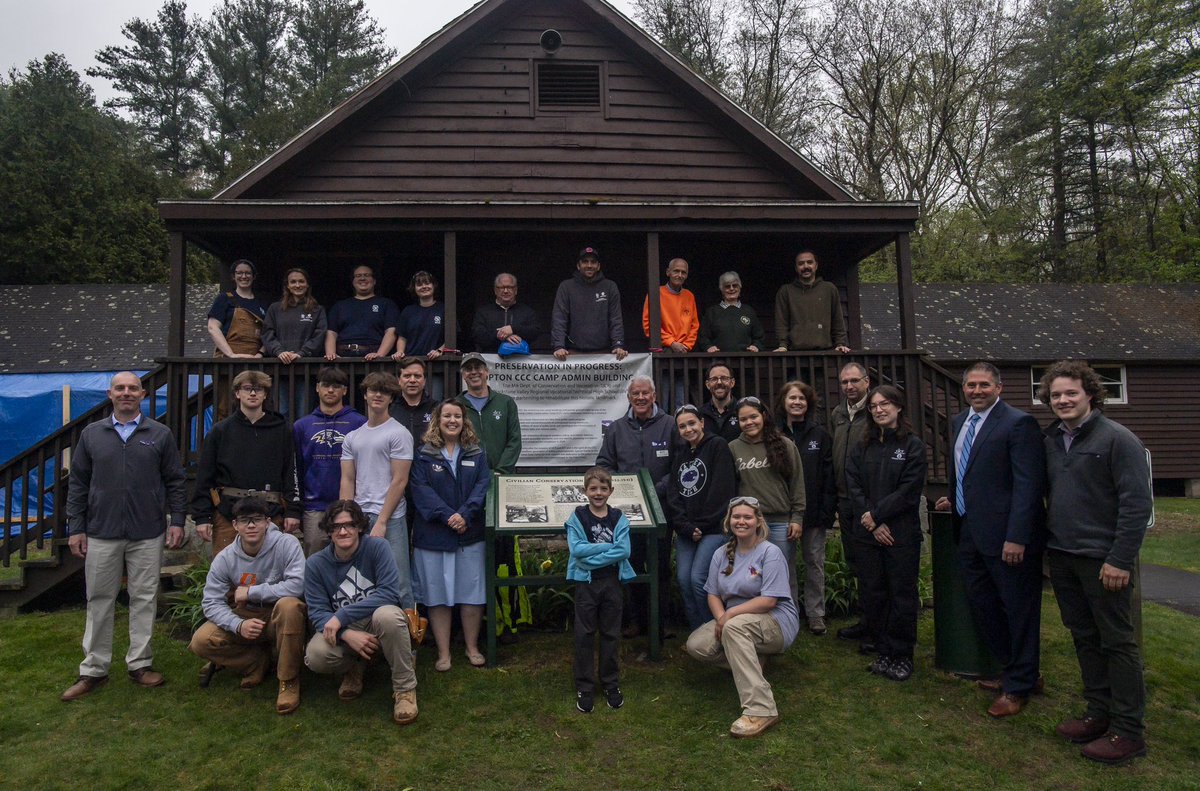 It’s preservation month and with the help of our hardworking 💪 friends, partners and @BVT_Academic students we have been able to preserve and restore the CCC Administration building at Upton State Forest.🌲 @the_sca