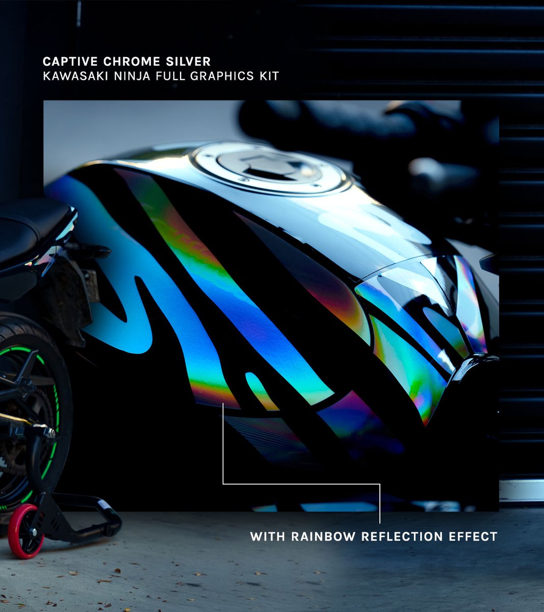 skdamoto's tweet photo. Created to make a statement 🔥 

Take a closer look at our 'CAPTIVE' Chrome Silver graphics kit. Shop this look, or thousands of other premium-quality dirt bike and road bike graphics at https://t.co/WXfz8sDDBx

#kawasaki #ninja #motographics #ninjalife https://t.co/iOgCTwlXGS