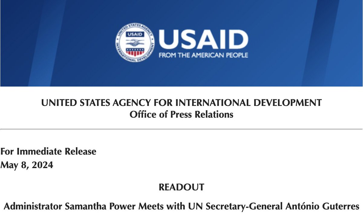 Yesterday, USAID Administrator Samantha Power Met with UN Secretary-General António Guterres and 'discussed tackling lead exposure as an outsized development opportunity for an issue that affects one in two children in [LMICs] and kills 1.6 million people each year.'