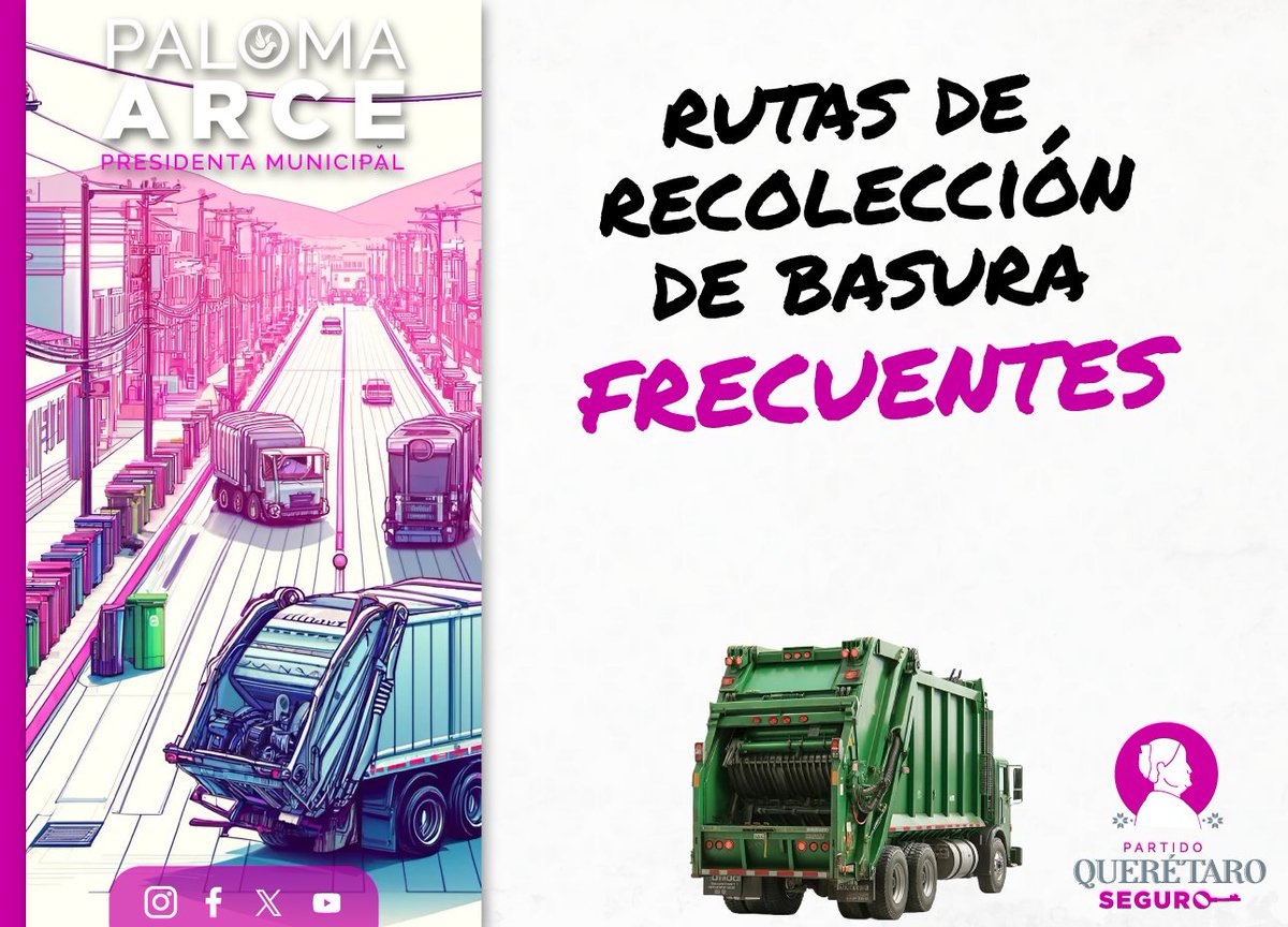 Reforzaremos la recolección de basura para proteger nuestro medio ambiente y tu salud. #QuerétaroSeguro #Paloma2024