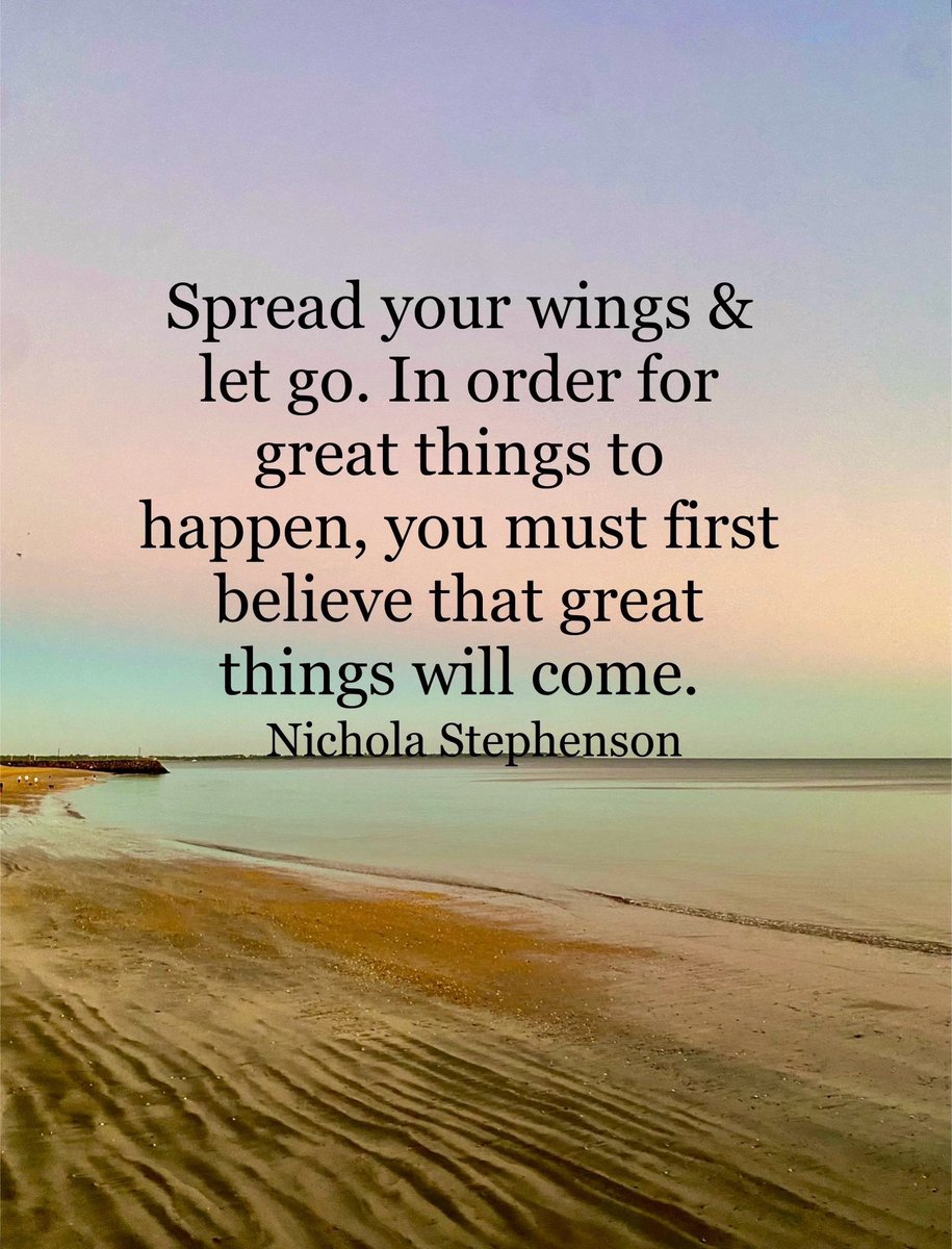 Spread your wings & let go. In order for great things to happen, you must first believe that great things will come #positive #mentalhealth #mindset #joytrain #successtrain #thinkbigsundaywithmarsha #thrivetogether #believe