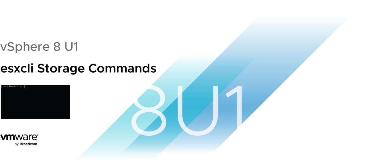 jbmassae's tweet photo. For those who like using #vSphere #esxcli, I've captured the storage commands as of vSphere 8 U1.
https://t.co/jWBqyQUqS0 https://t.co/Yjndnbtoos