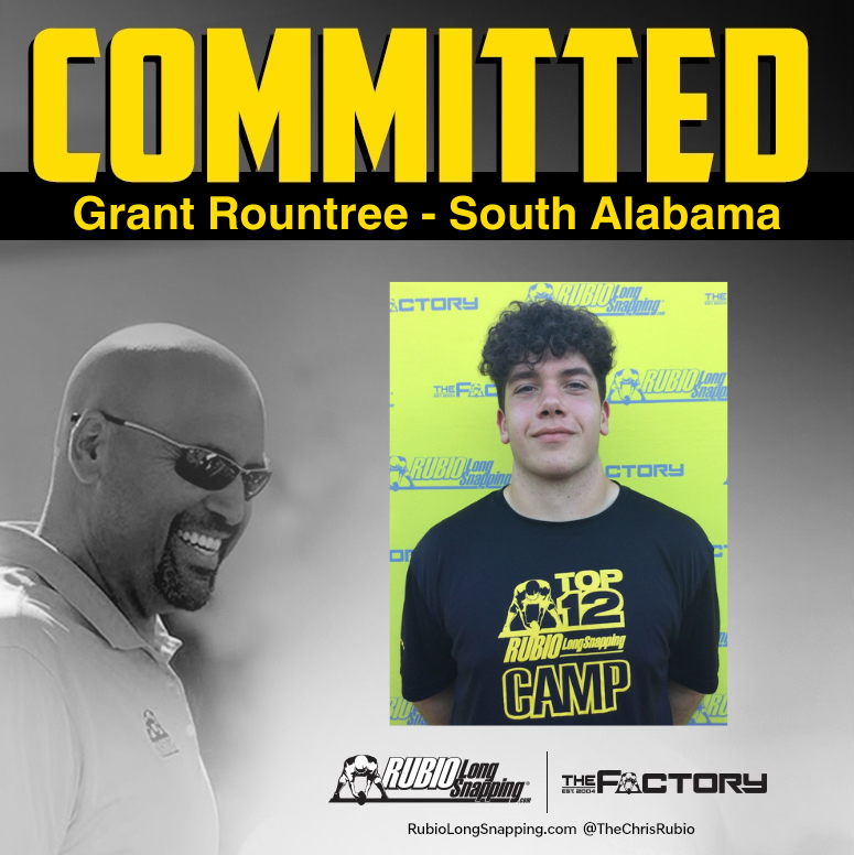 SHOWTIME!!! TOP 12 Rubio Long Snapper Grant Rountree (transfer) has committed to.... #RubioFamily | #ToeTheLine