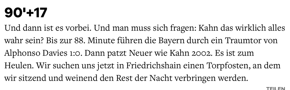 Bayern scheidet aus. #RMAFCB Der Ticker fühlt: 11freunde.de/international/…