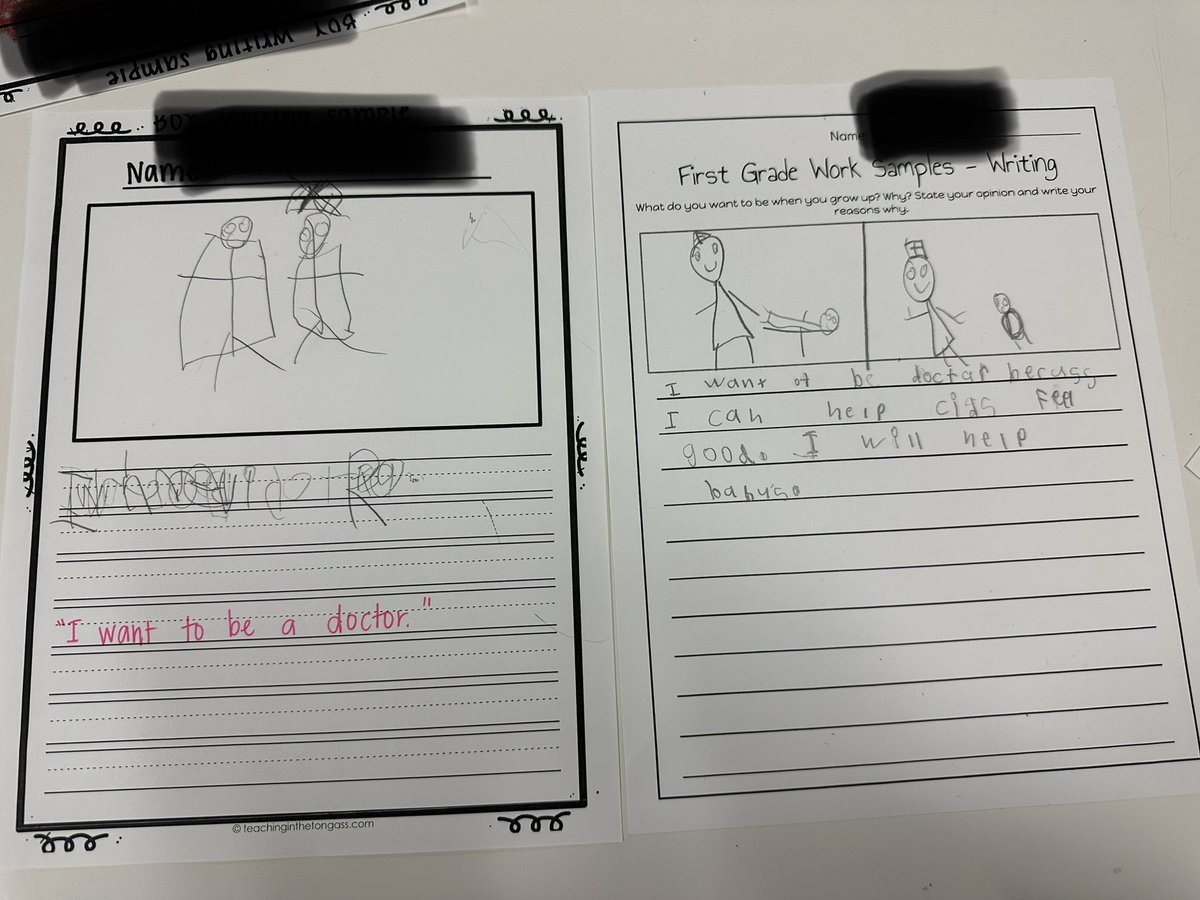 ms_mawyer's tweet photo. Today I’m celebrating growth!!! 🥰🙌🏼 Unassisted writing sample from the beginning of the year, to now. I love seeing my kids become more confident and building their writing stamina. I’m so unbelievably proud of our hard work this year! #fabfirsties #firstiescan https://t.co/LyFoUL0bxZ