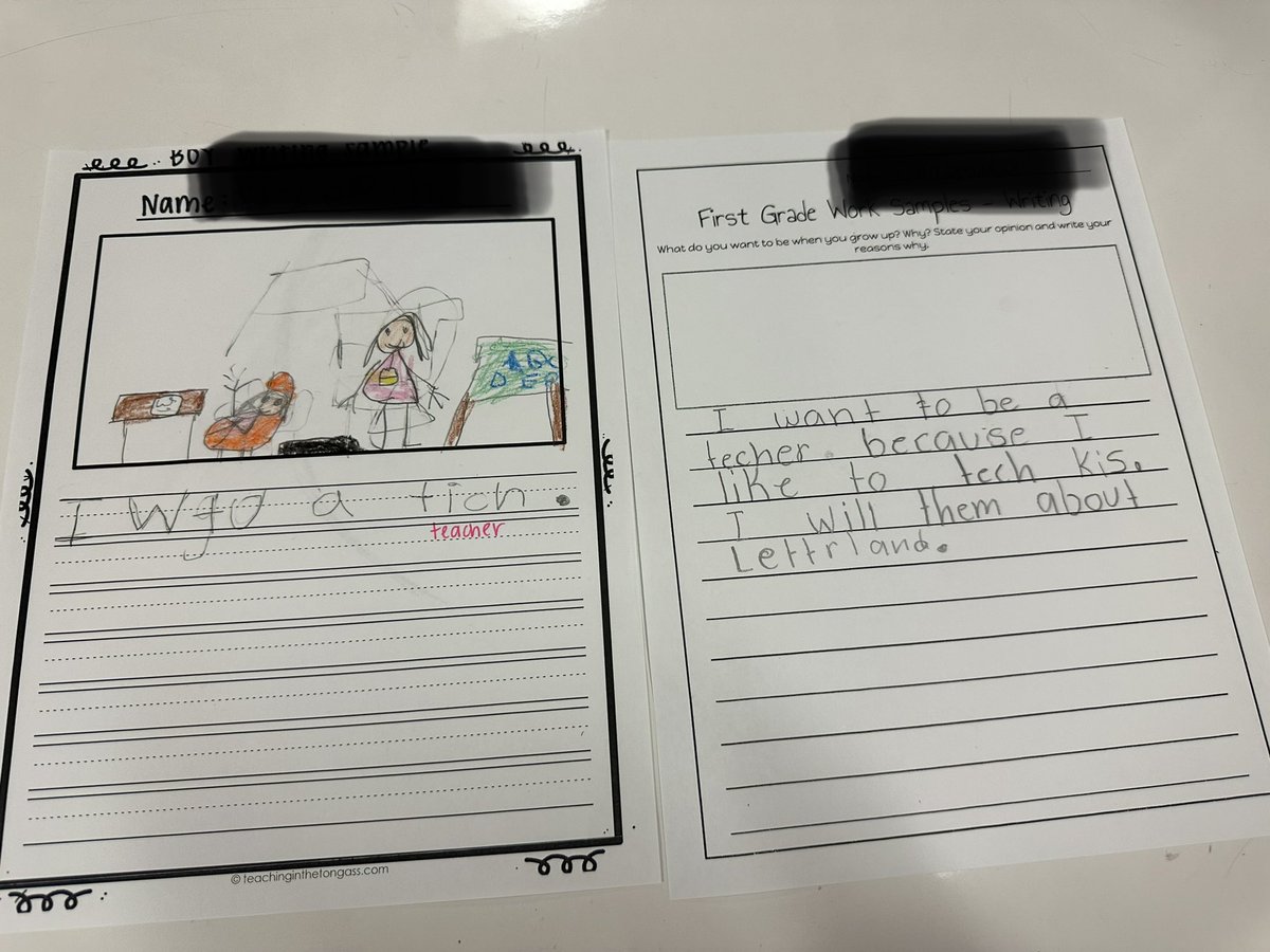 ms_mawyer's tweet photo. Today I’m celebrating growth!!! 🥰🙌🏼 Unassisted writing sample from the beginning of the year, to now. I love seeing my kids become more confident and building their writing stamina. I’m so unbelievably proud of our hard work this year! #fabfirsties #firstiescan https://t.co/LyFoUL0bxZ