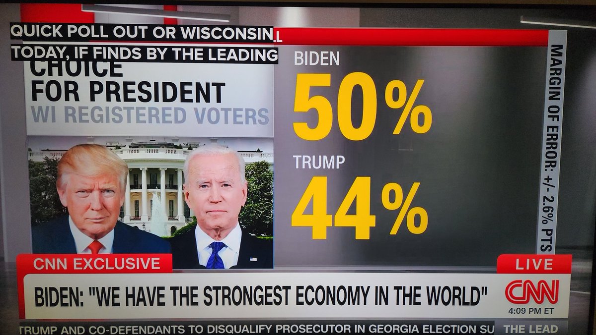 BREAKING: Latest Quinnipiac poll shows President Biden with an edge of 50% to 44% over trump in the swing state of Wisconsin.

LFG. 😎💪