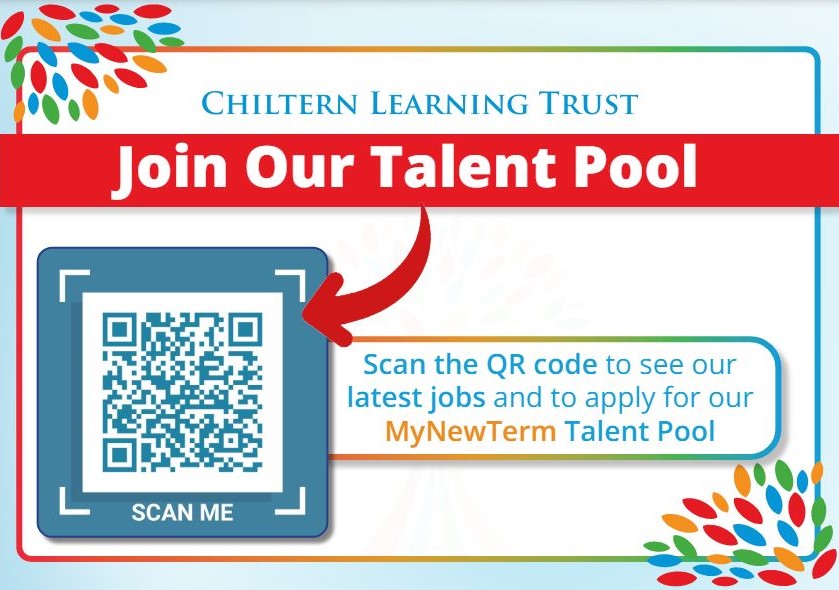 Interested in working for @ChilternLT? Want to see what amazing opportunities we have across Bedfordshire - all you need to do is scan this QR code for more info. We have a small number of vacancies across our schools. Come and work for a caring, supportive and diverse Trust.
