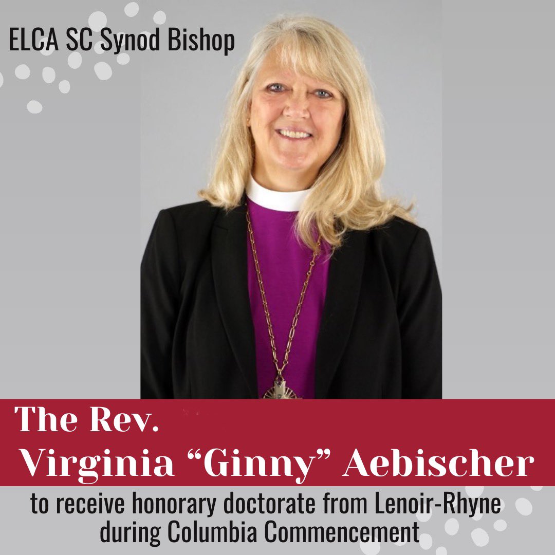 We are pleased to announce that an honorary doctorate will be granted to the Rev. Virginia “Ginny” S. Aebischer, M.Div. ’89, at the May 9, 2024, Columbia Graduate Commencement Ceremony in Columbia, South Carolina. Read more at lr.edu/news/honorary-…