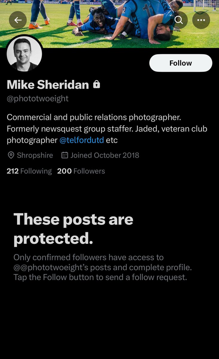 Mikey gets called out and all of a sudden goes private. 

At least he did as he was told. 

Sore sore loser from the mighty #Telford