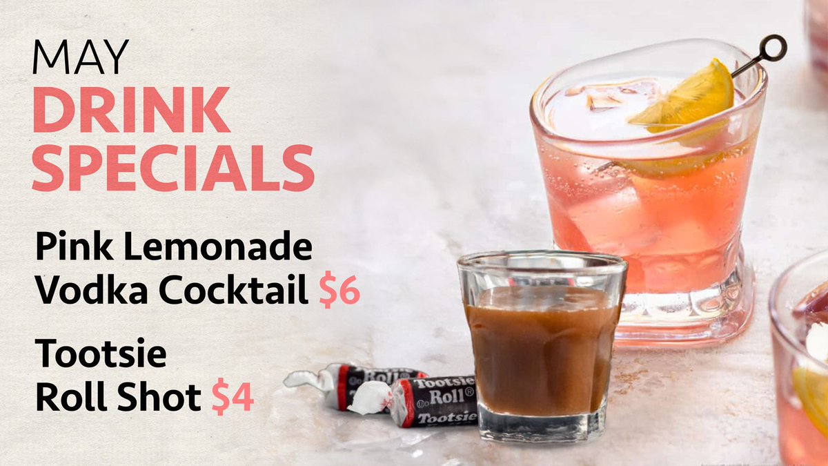 #MayDrinkSpecials are on! 🍹 #Enjoy a #PinkLemonade #Vodka #Cocktail or #TootsieRollShot on #special this month! #fancydance #fancydancecasino #casino #blackbear #blackbearbitesandbrews #drinkspecials #fancy #getfancy #may #ponca #shot #stayfancy #tootsieroll #wherewinnersdance