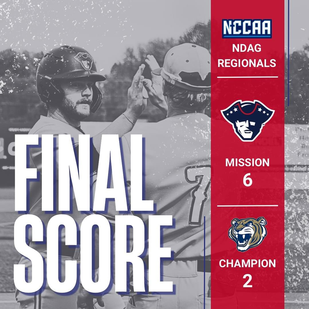 Mission University Baseball (@mupatsbaseball) on Twitter photo The Pats survive and advance to the Regional Championship tomorrow!! Game time is 1:00PM! Come support our guys! The Pats survive and advance to the Regional Championship tomorrow!! Game time is 1:00PM! Come support our guys!