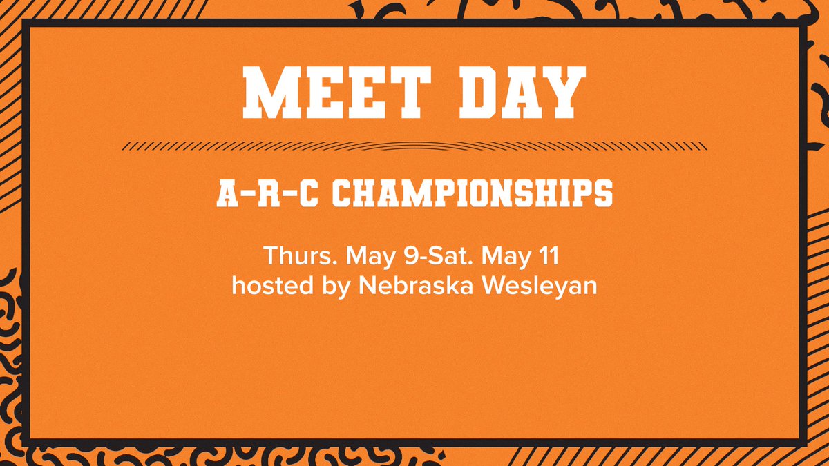 It's MEET DAY! 🔥 @WTF_knights competes at the American Rivers Conference Championships today through Saturday. 📺team1sports.com/nebwesleyan/ 📊results.wayzatatiming.com/meets/37340