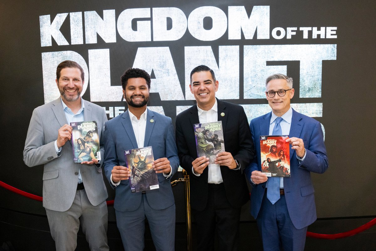 Thank you to everyone who joined us last night for our early screening of @Disney's 'Kingdom of the Planet of the Apes'. Special thanks to @RepRobertGarcia and @RepMaxwellFrost for speaking on the importance of protecting the creative industry. In 2023, Congressman Garcia