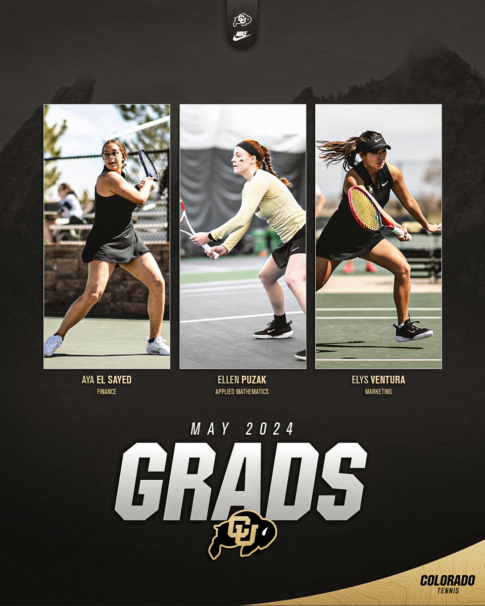Congratulations to all of our Tennis grads! <a href="/CUBuffsTennis/">Colorado Buffaloes Tennis</a> 💛🖤🐃
#GoBuffs 
#STUDENTathlete 
#Classof2024