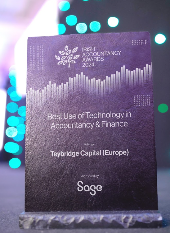 AccountancyIRL's tweet photo. Well done to Teybridge Capital (Europe) on winning the Best Use of Technology in Accountancy &amp; Finance award! 

#AccountancyAwardsIRL Sponsored by Sage https://t.co/Qiy0U9UC7J