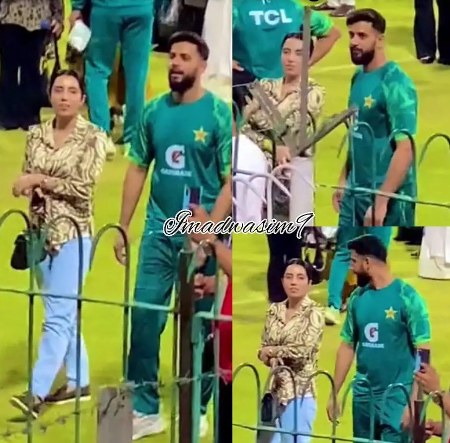 Some 😍🙌😭Promise are Forever Imania Power Couple Beautiful Support System Together The Way He Holding his Hands💚Masha'Allah @simadwasim #imadwasim #ImadWasim #Imad #Shadab #Pakistani #Cricket #CricketTwitter #BabarAzam𓃵 #BabarAzam #Rizwan #Shaheen #PAKvIRE #T20WorldCup2024