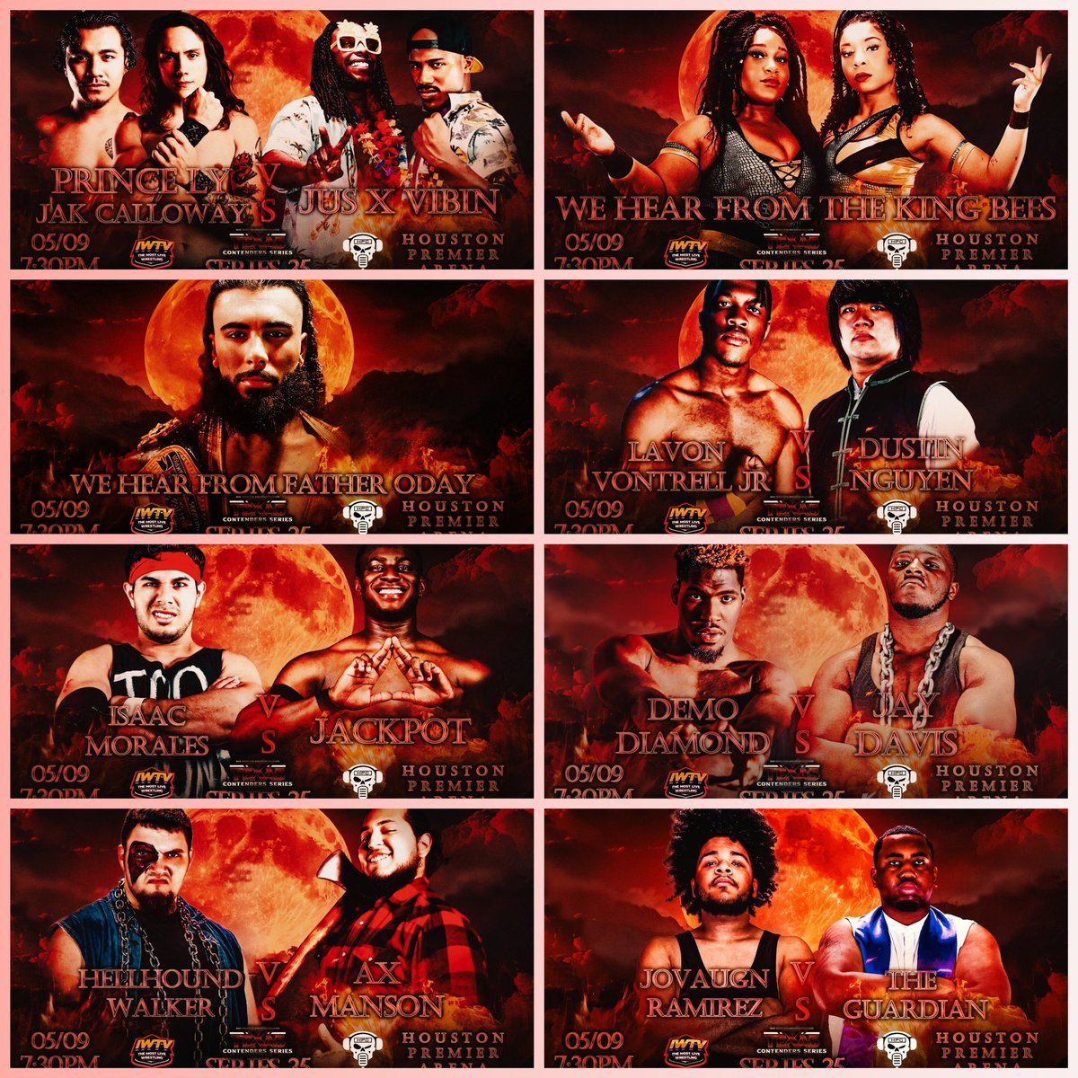 ❗️TOMORROW❗️ We return to the Houston Premier Arena for a STACKED Texas Contenders Series!! #TCS35 • 5/9 • 7:30PM Houston Premier Arena 📺: @indiewrestling Presented by @HPCBadGuys Graphic: @berock0 Tickets start at just $5! 🎟️: NewTexasPro.Com/Events