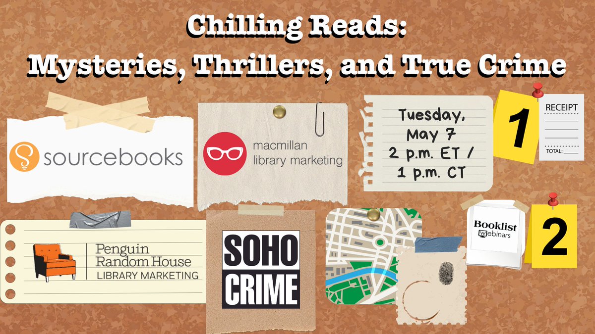Thank you to everyone who attended the Booklist Chilling Reads: Mysteries, Thrillers, and True Crime webinar! If you missed it, check out our recap here.👉tinyurl.com/mr3w346s #colldev #readadv