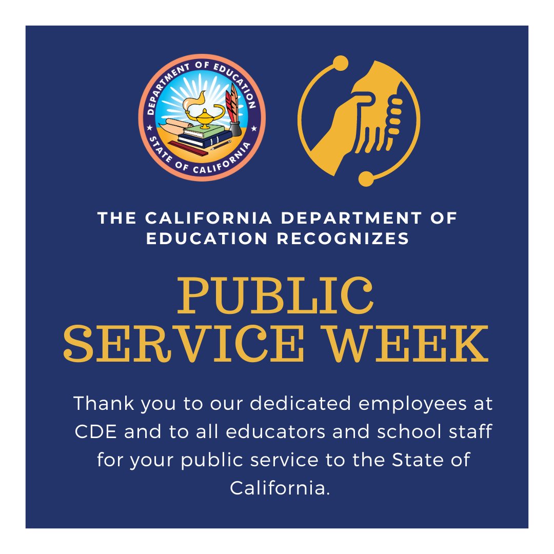 Happy Public Service Recognition Week! CDE salutes its incredible employees, the educators and classified staff, and all public sector workers who tirelessly serve our students and communities. Your hard work and commitment are truly appreciated! #PSRWCA