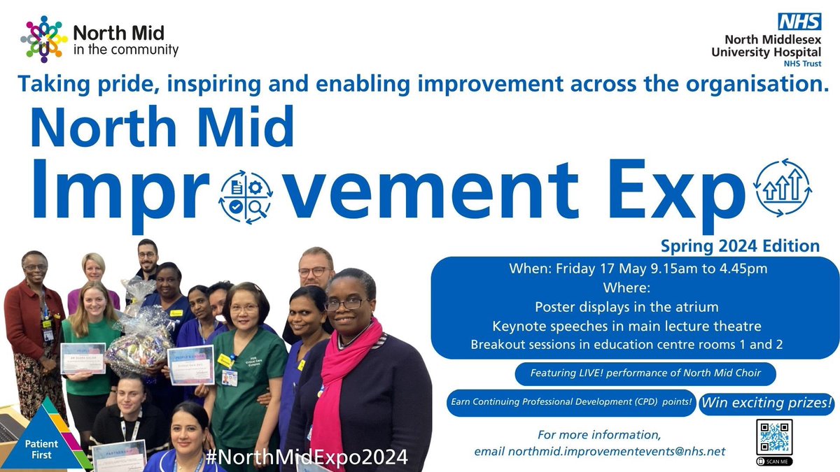 Just WOW 🥳🥳🎉🎉!!!! Over 110 posters submitted for our #NorthMidExpo2024 commencing on 17th May! @NorthMidNHS we are so proud of your improvement!!! Join us in the Atrium and Education Centre for a fab day on the 17th!!

@NM_Improvement #continuousimprovement