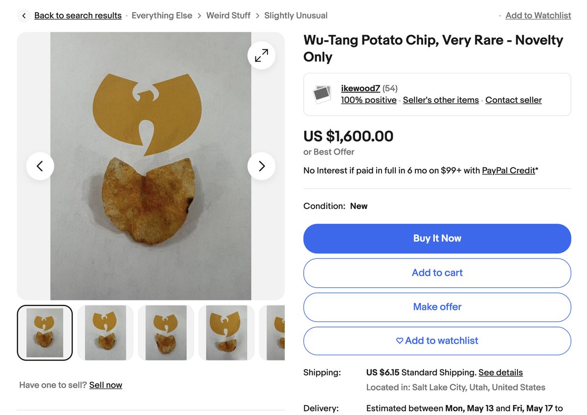 If this tweet gets 1600 likes we will buy this $1600 potato chip.

This is not a shitpost.