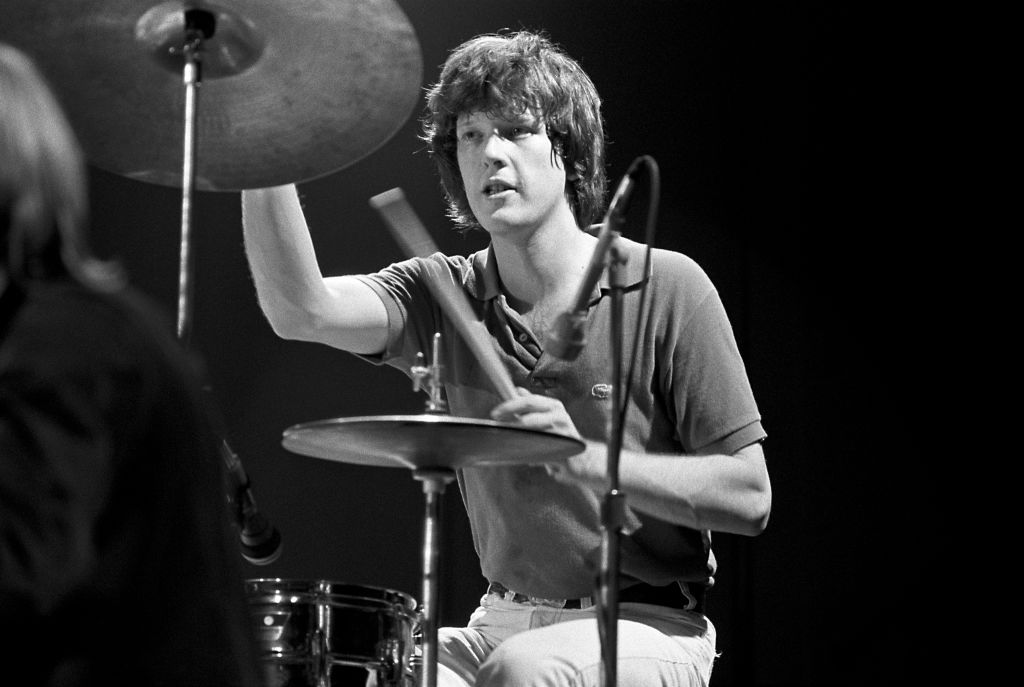 Happy birthday to legendary drummer CHRIS FRANTZ, born May 8, 1951, in  Fort Campbell, Kentucky. He's seen here rocking with #TalkingHeads at the Agora Ballroom on October 7, 1978 in Atlanta, Georgia. ( Photo by Tom Hill/Getty Images)