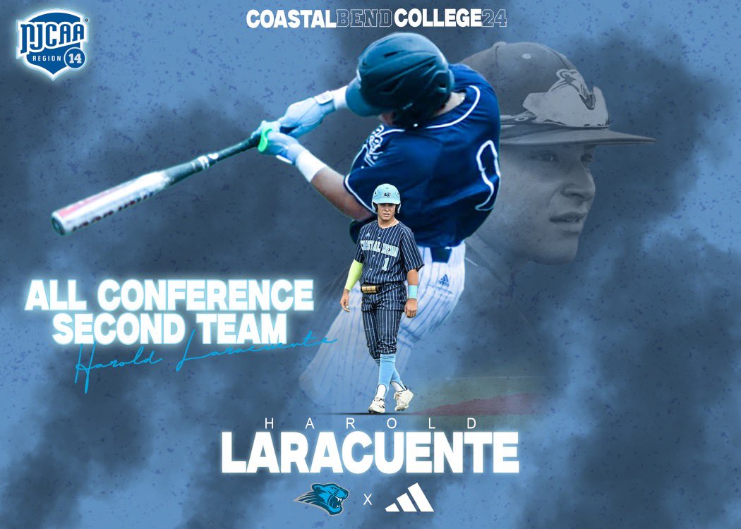 CBCBaseball2's tweet photo. 🚨⚾️  Coastal Bend College Freshman, Harold Laracuente has been named All Conference Second Team by the Region 14 Head Baseball Coaches. 

For more on Laracuente click the link below ⬇️ 

https://t.co/Dz8XS7cxHD

Congratulations, Harold! 🇵🇷 https://t.co/ZpBzBNyJt5