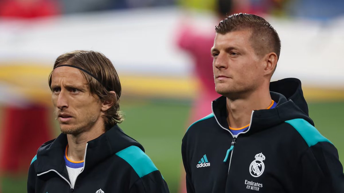 If Real Madrid win the final against Borussia Dortmund that would make 6 Champions League victories for Toni Kroos and Luka Modric. 
Bayern and Liverpool have 6 Champions League's each.....