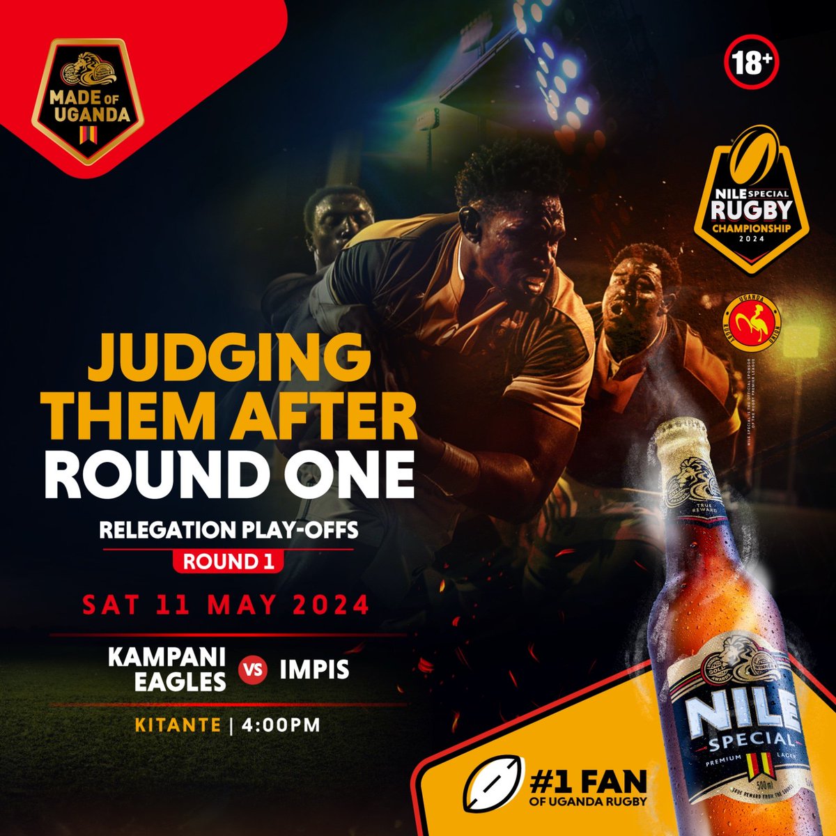 RELEGATION MATCHES FIXTURES The battle begins with the Relegation Matches, as a line is drawn between Rams vs Warriors in an earlier 1pm fixture. Match two draws the arrogance gang against Kitante Eagles in a 4pm Rumble. Where will you be at? #RaiseYourGame #GutsGritGold…