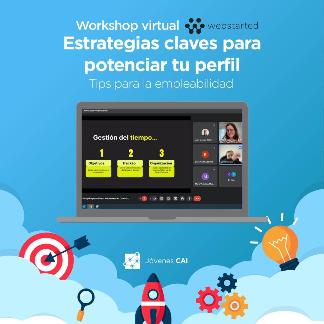 Realizamos un Workshop virtual en colaboració con
<a href="/WebstartedA/">Webstarted Academy</a> en donde jóvenes estudiantes y profesionales tuvieron la oportunidad de aprender y conocer estrategias claves para potenciar su perfil. 💡

No te pierdas mas detalles ingresando en el link: 🔗 cai.org.ar/workshop_estra…