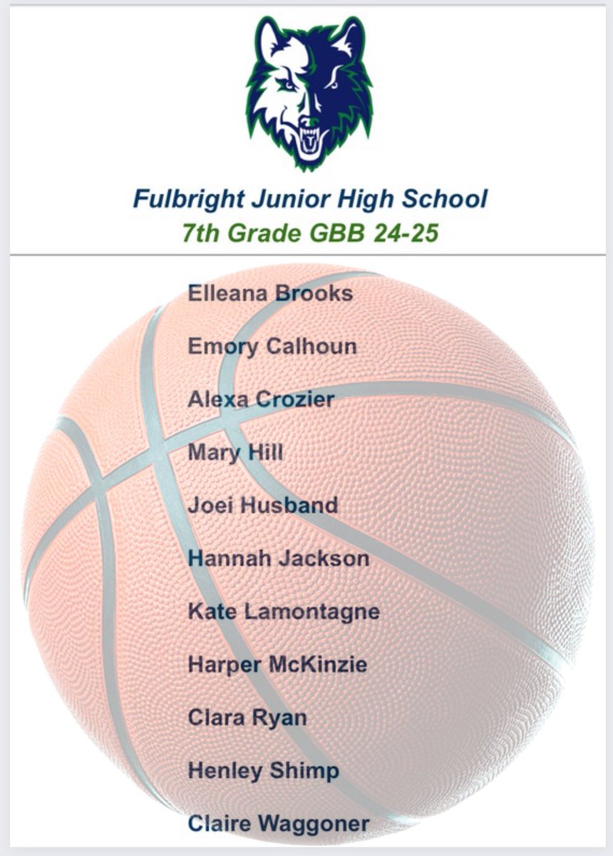 Fulbright Timberwolves GBB (@fjhs_gbb) on Twitter photo Congratulations! Welcome to the Pack! #timberwolftough <a href="/FJHSWolves/">Fulbright Jr. High</a> <a href="/BvilleGBB9th/">Bentonville Girls 9th grade Basketball</a> <a href="/BvilleGirlsBB/">Bentonville Girls BB</a> Congratulations! Welcome to the Pack! #timberwolftough <a href="/FJHSWolves/">Fulbright Jr. High</a> <a href="/BvilleGBB9th/">Bentonville Girls 9th grade Basketball</a> <a href="/BvilleGirlsBB/">Bentonville Girls BB</a>