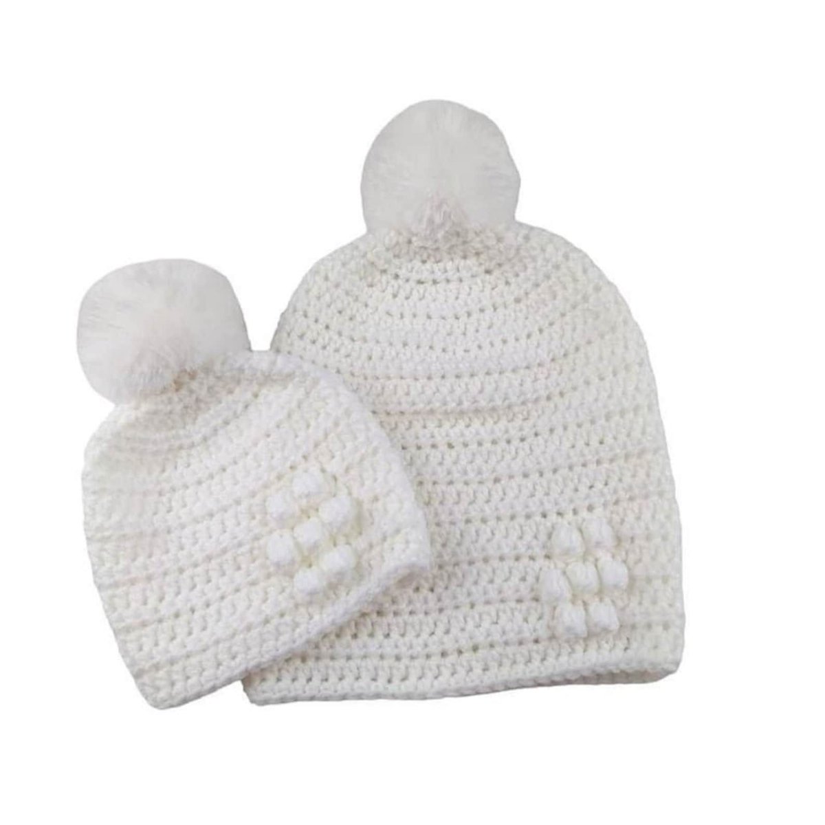 Discover the charm of handmade! Mummy and baby matching crochet hats, adorned with flowers and detachable faux fur pompoms. Perfect gift for a stylish duo. Shop now on #Etsy! #Handmade #MummyAndBaby knittingtopia.etsy.com/listing/168535… #knittingtopia #craftbizparty #MHHSBD