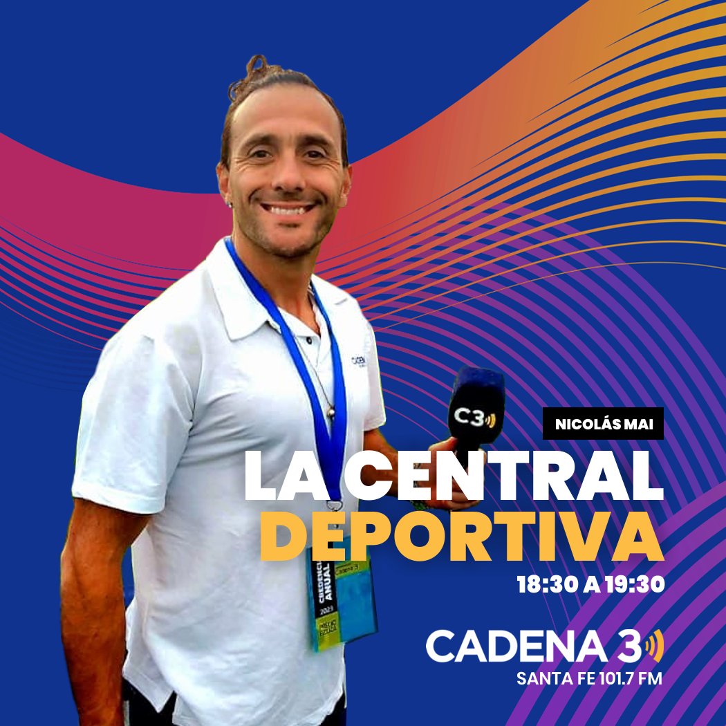 ¡Hay #TiempoDeJuego con @NicoMai10 y equipo! Sumate a #LaCentralDeportiva por 101.7 FM Cadena 3 #SantaFe ow.ly/R8QI30sC727
