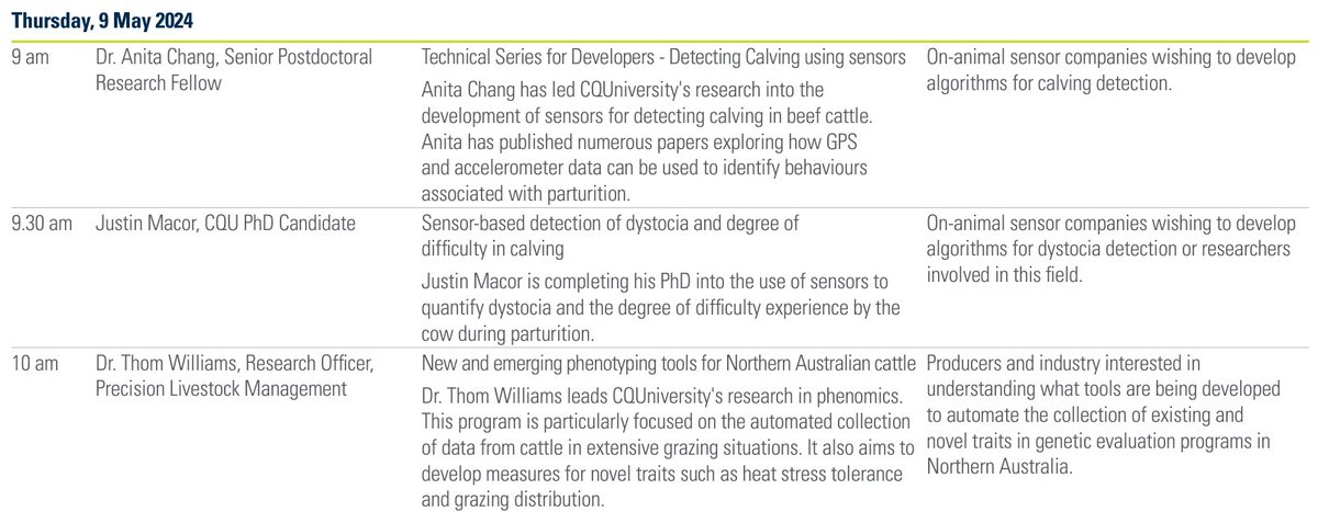 CQUni Agriculture (@cquniag) on Twitter photo Ask an Expert at the <a href="/CQU/">CQUniversity</a> stand at <a href="/BeefAustralia/">Beef Australia</a> - we're ready to talk #smarttags for phenotyping, calving & animal health; we have international partners from Ohio State Uni; & our B Ag students will share their experiences & hopes for the future.
cqu.edu.au/study/agricult… Ask an Expert at the <a href="/CQU/">CQUniversity</a> stand at <a href="/BeefAustralia/">Beef Australia</a> - we're ready to talk #smarttags for phenotyping, calving & animal health; we have international partners from Ohio State Uni; & our B Ag students will share their experiences & hopes for the future.
cqu.edu.au/study/agricult…