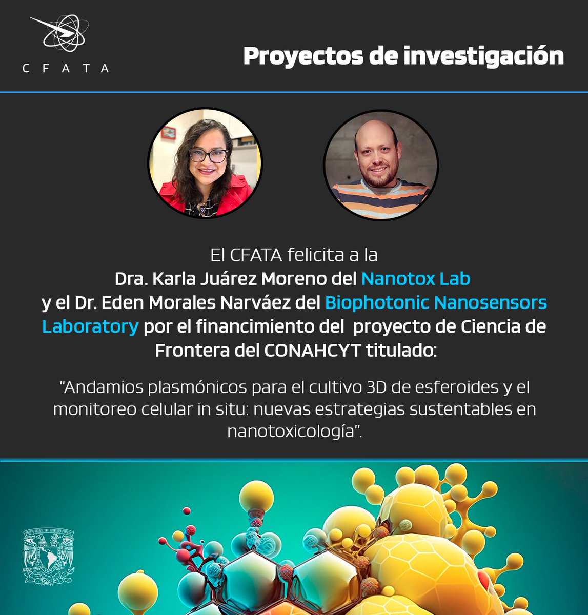 ¡Felicitaciones a estos laboratorios de reciente integración en el <a href="/Cfata_Unam/">Centro de Física Aplicada y Tecnología Avanzada</a>! |💡
<a href="/NanotoxL/">nanotox_lab</a> &amp; Biophotonic Nanosensors Laboratory <a href="/EdenMoralesNar1/">Eden Morales-Narvaez</a>.